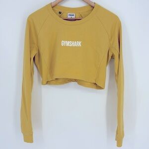 Gymshark Long Sleeve Crop Top Sweatshirt Mustard Yellow Women’s Size Medium